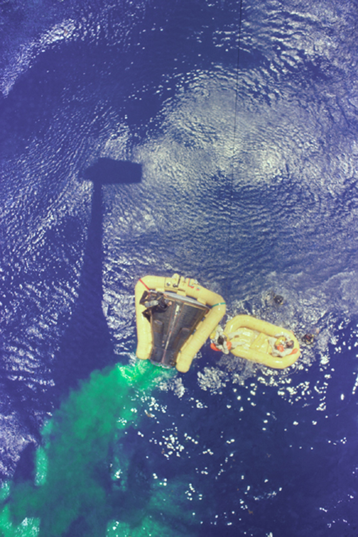 Space History Photo: Gemini 4 Recovery with Green Marker Dye